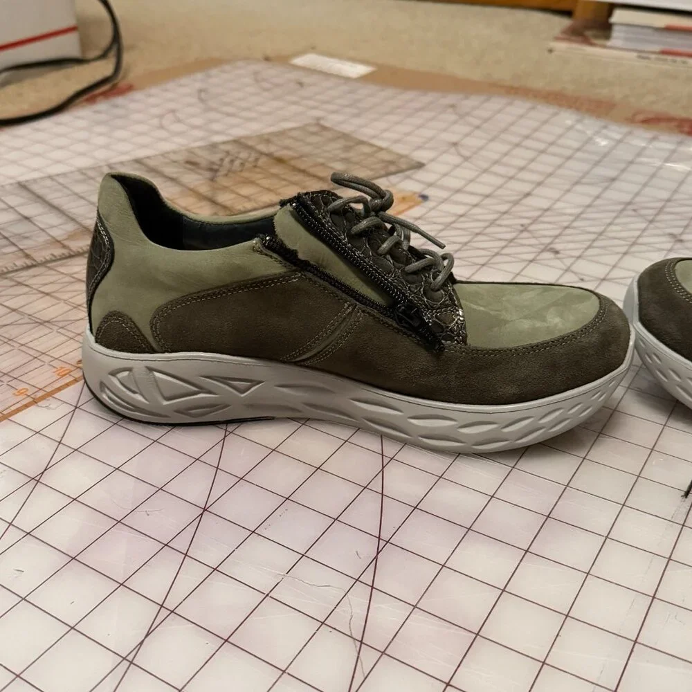 WOLKY Bounce Castor Grey + Green Leather WaLKiNg shoes EU 40 - NEW W/O TAGS - Picture 5 of 12